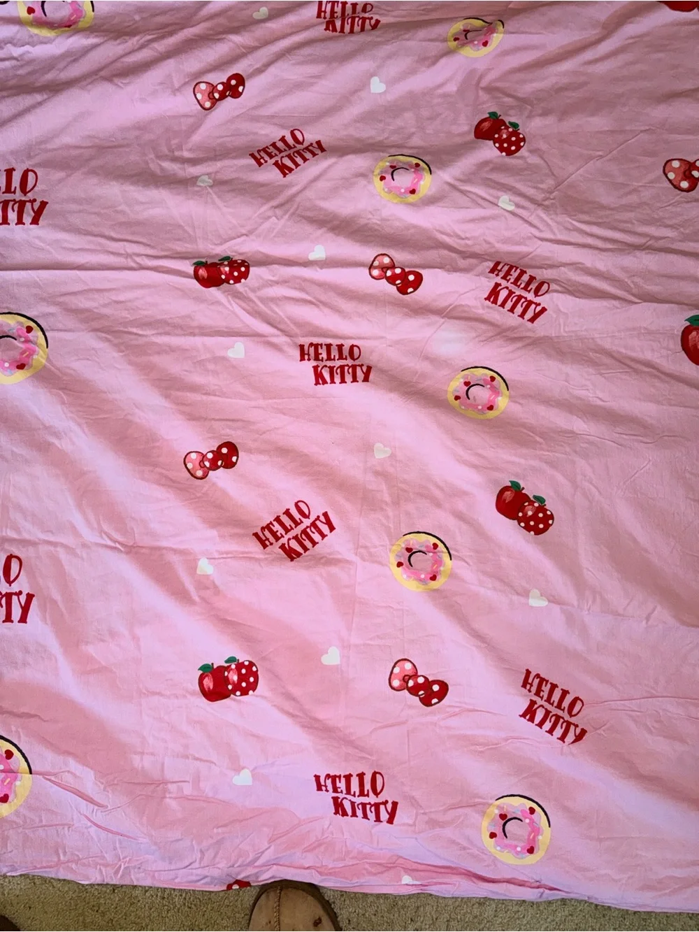 Sanrio Hello Kitty Twin Duvet Cover Reversible Pink Gingham Vintage Y2K Bedding